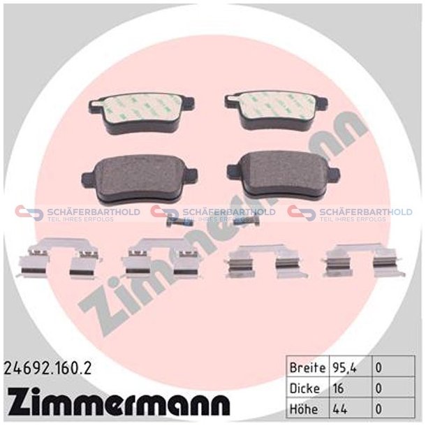 Bremseklodser 16mm|WVA:24692| ZIMMERMANN