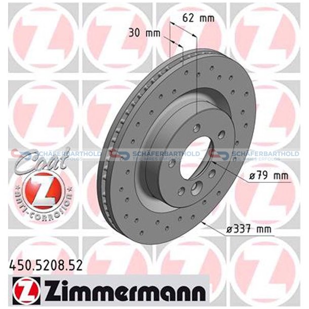 BremseskiveSport foraksel|-337mm ZIMMERMANN