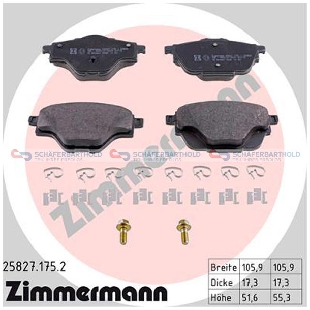 Bremseklodser 17mm|WVA:25827| ZIMMERMANN