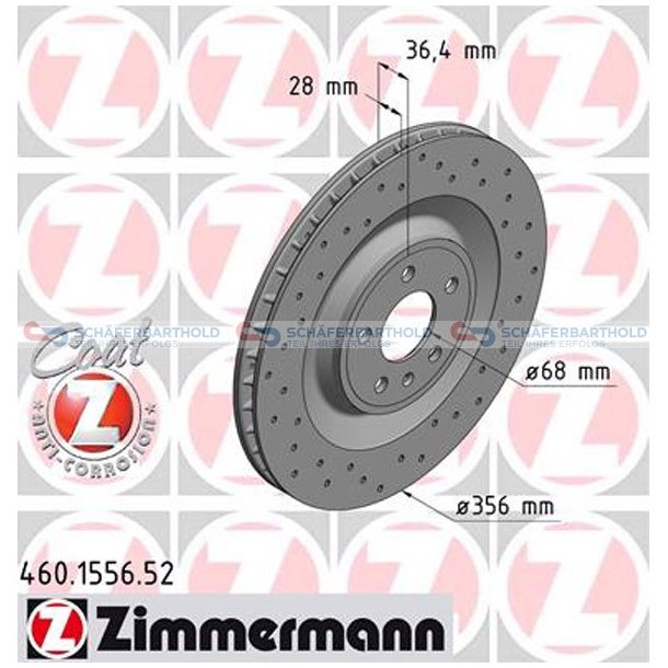 BremseskiveSport Bagaksel|-356mm ZIMMERMANN