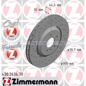 BremseskiveSport Formula Z for|Ø-355mm ZIMMERMANN