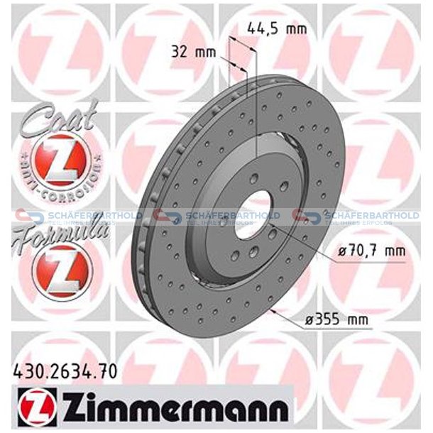 BremseskiveSport Formula Z for|-355mm ZIMMERMANN