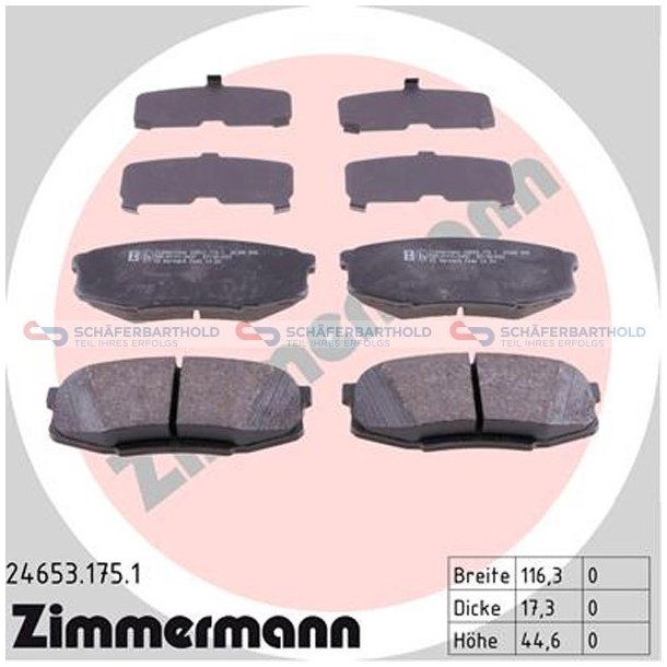 Bremseklodser 17mm|WVA:24653| ZIMMERMANN