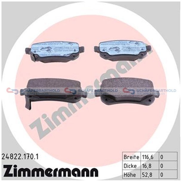 Bremseklodser 17mm|WVA:24822| ZIMMERMANN