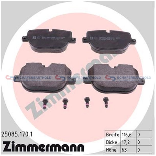 Bremseklodser 17mm|WVA:25085| ZIMMERMANN