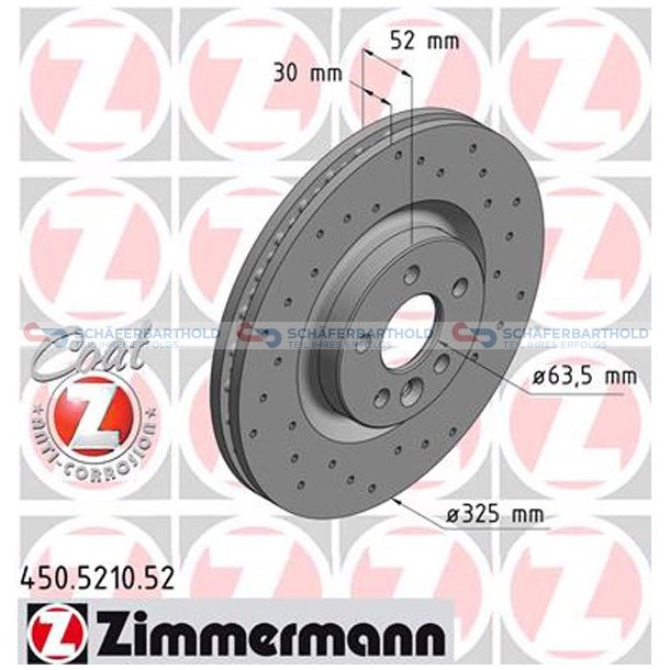 BremseskiveSport foraksel|-325mm ZIMMERMANN