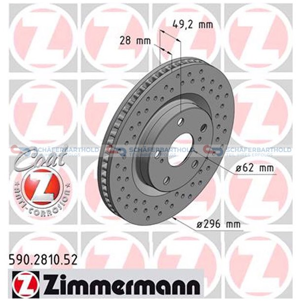 BremseskiveSport foraksel|-296mm ZIMMERMANN