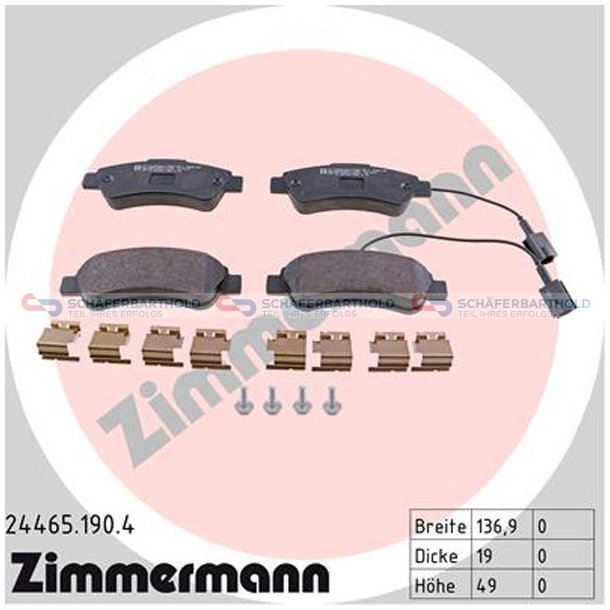 Bremseklodser 19mm|WVA:24465| ZIMMERMANN