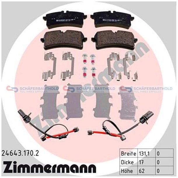 Bremseklodser 17mm|WVA:24643| ZIMMERMANN