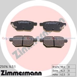 Bremseklodser 14mm|WVA:25016| ZIMMERMANN