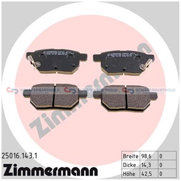 Bremseklodser 14mm|WVA:25016| ZIMMERMANN