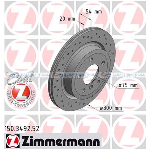 BremseskiveSport Bagaksel|-300mm ZIMMERMANN