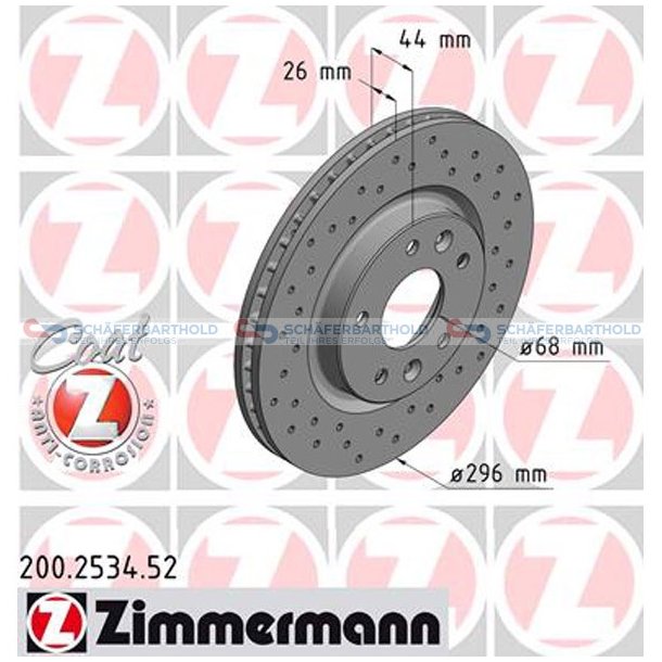 BremseskiveSport foraksel|-296mm ZIMMERMANN