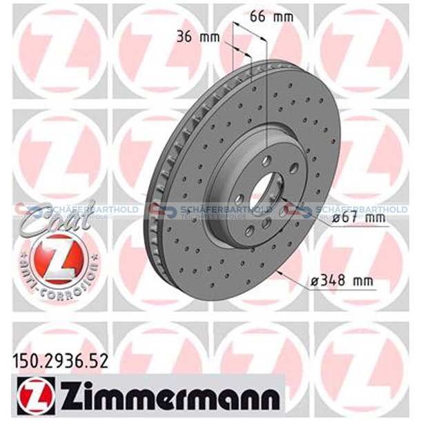 BremseskiveSport for venstre|-348mm ZIMMERMANN