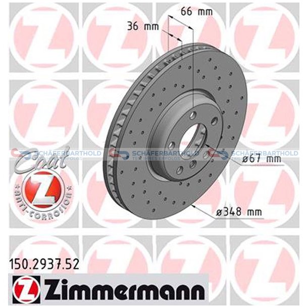 BremseskiveSport foraksel hjre|-348mm ZIMMERMANN