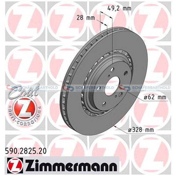 Bremseskive foraksel|-328mm ZIMMERMANN