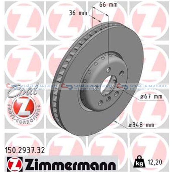 BremseskiveFormula F for hjre|-348mm ZIMMERMANN