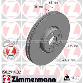 BremseskiveFormula F for venstre|Ø-374m ZIMMERMANN
