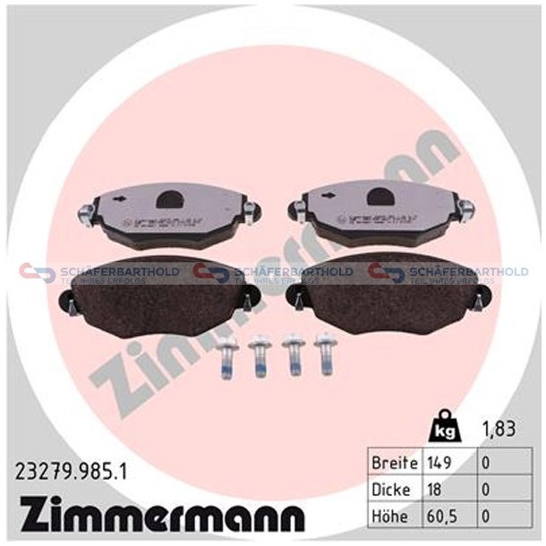 Bremseklodser 18mm|WVA:23279|te ZIMMERMANN