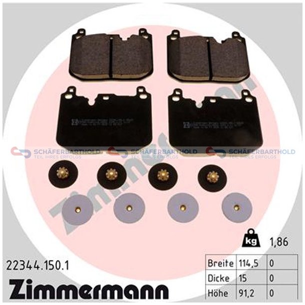 Bremseklodser 15mm|WVA:22344| ZIMMERMANN