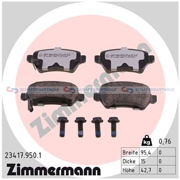 Bremseklodser 15mm|WVA:23417|te ZIMMERMANN