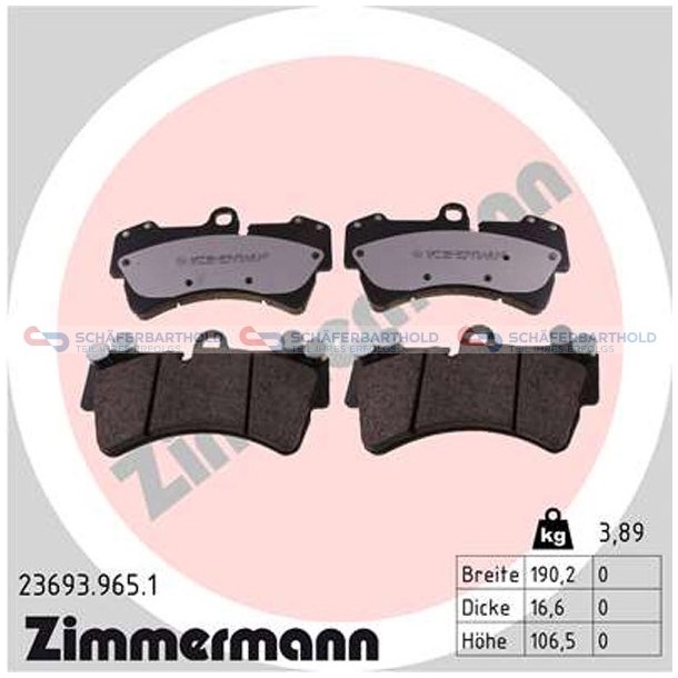 Bremseklodser 17mm|WVA:23693|te ZIMMERMANN