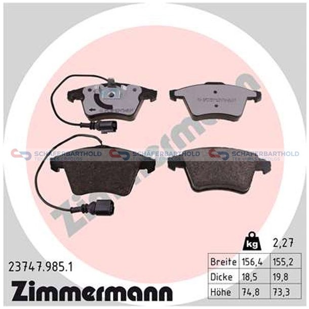 Bremseklodser WVA:23747|te Brem ZIMMERMANN