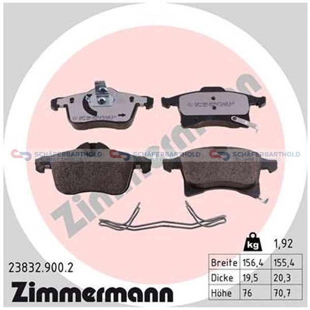 Bremseklodser 20mm|WVA:23832|te ZIMMERMANN