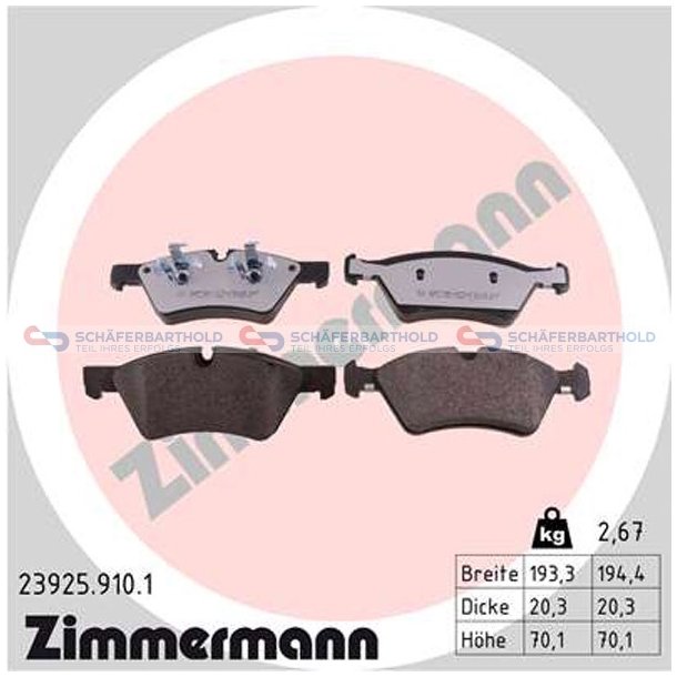 Bremseklodser 20mm|WVA:23925|te ZIMMERMANN