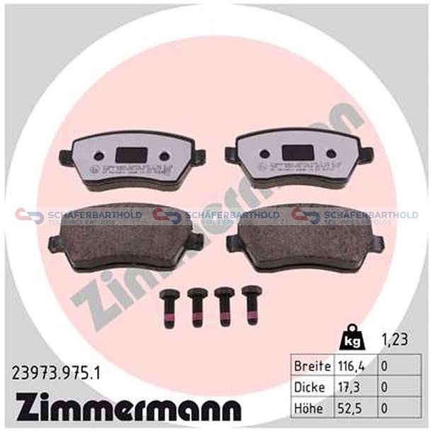 Bremseklodser 17mm|WVA:23973|te ZIMMERMANN