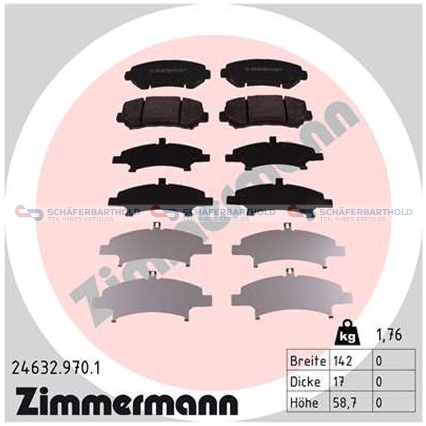 Bremseklodser 17mm|WVA:24632|te ZIMMERMANN