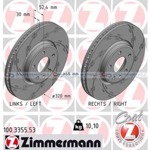 Bremseskive foraksel|Ø-320mm ZIMMERMANN