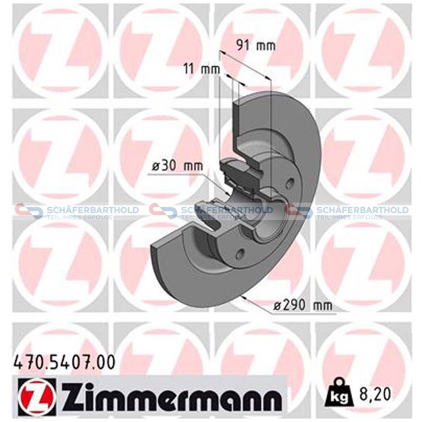 Bremseskive Bagaksel|-290mm ZIMMERMANN