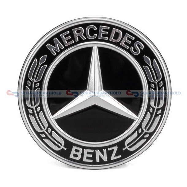 Emblem navkapsel svart MERCEDES OE