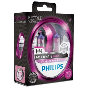 Philips h4 colorvision, lila - 2-pack