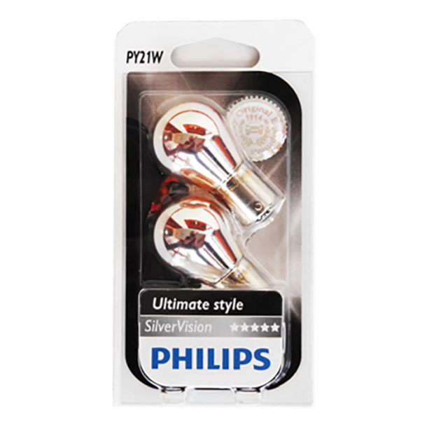 Philips blinkande gl&ouml;dlampa, silverdesign - 2-pack