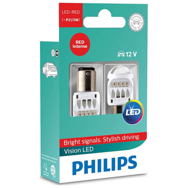 P21/5w Vision led stopp r&ouml;d 12v 2pack