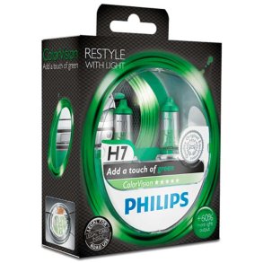 Philips h7 colorvision, grn - 2-pack