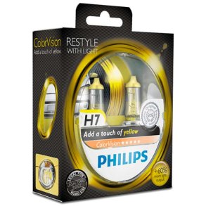 Philips h7 colorvision, gul - 2-pack