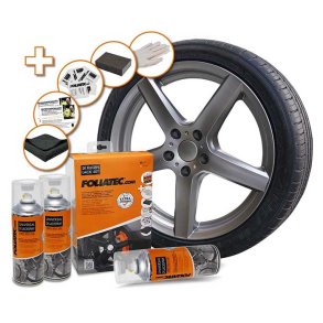 Foliatec fælgmaling kit 2K blank riffel metallic