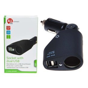 Connect 20 cigartænderudtag 2 x USB og 1 x s