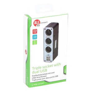 Connect 20 cigartænderudtag 2 x USB og 3 x s