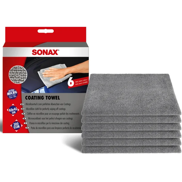 SONAX mikrofiberduk Bel&auml;ggningshandduk 6 st.