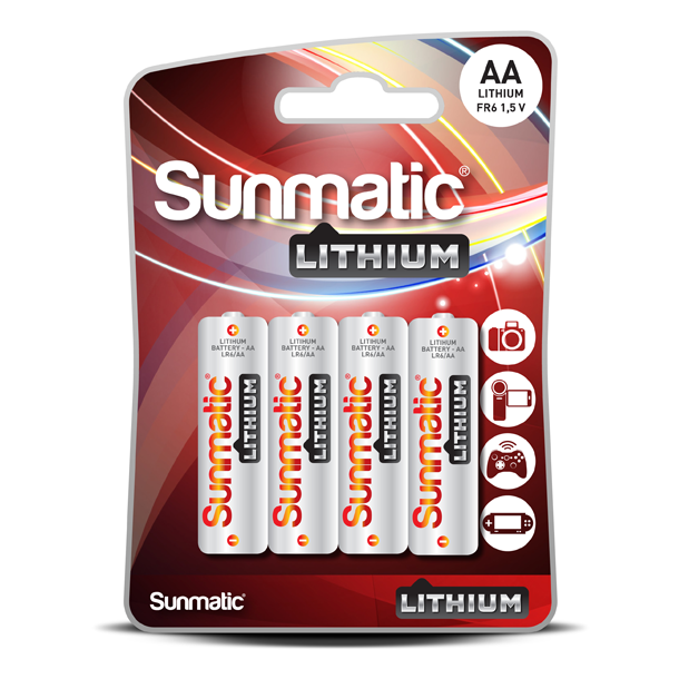  Sunmatic litiumbatteri. aa 1,5 V