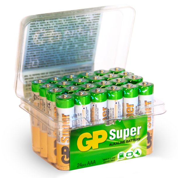 Gp super aaa batterier 24 st str&ouml;mfodral