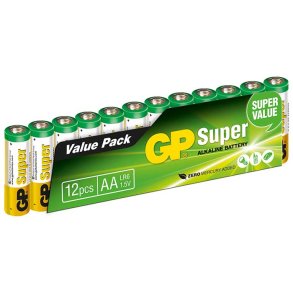 Gp lr06/aa batterier 12 st.