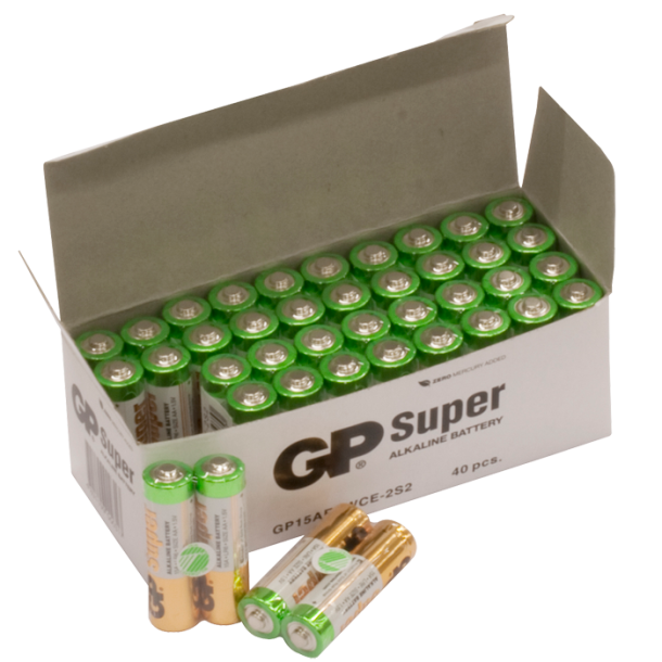 Gp lr06/aa batterier 40 st.