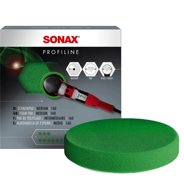 SONAX medelhrdhet gr&ouml;n polerplatta 160mm 1 st.