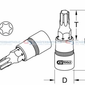 Skraldenøgleindsats HexagonT55 KS TOOLS