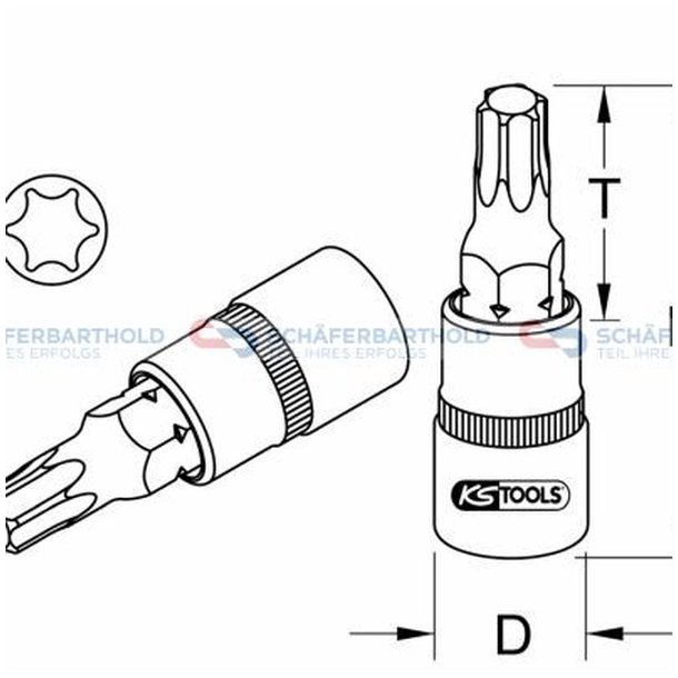 Skralden&oslash;gleindsats HexagonT55 KS TOOLS